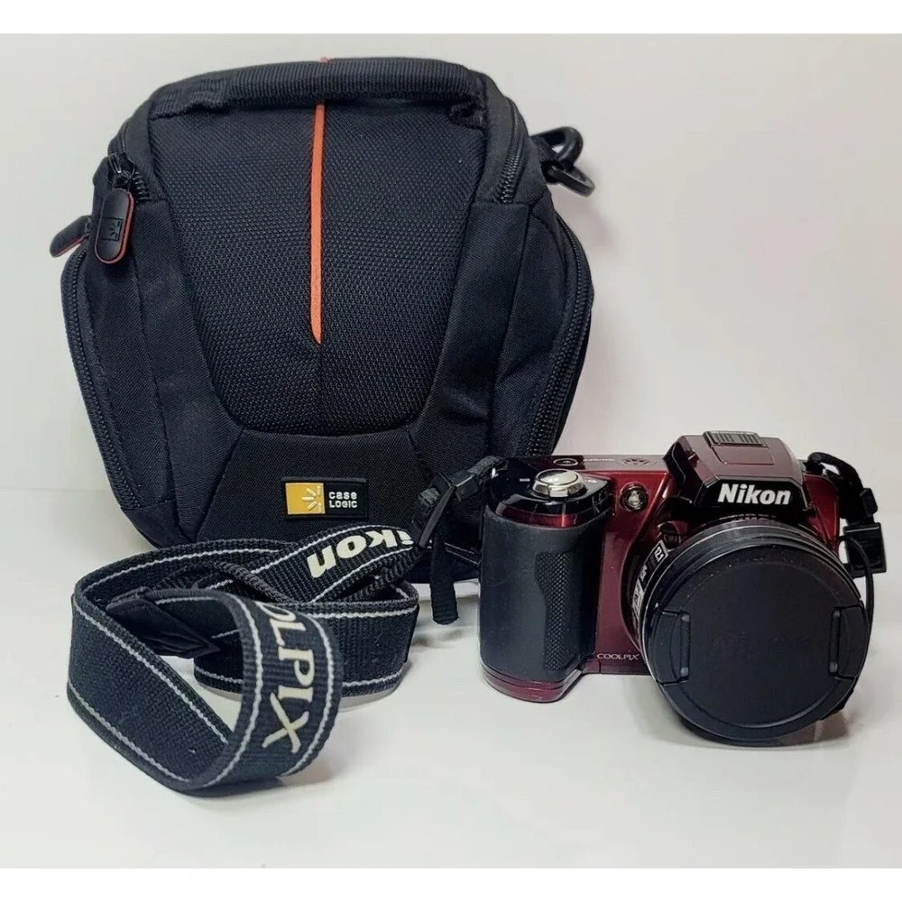 Nikon COOLPIX L810 12.1 MP 15x Optical Zoom Digital Camera Red With Bag -840r2